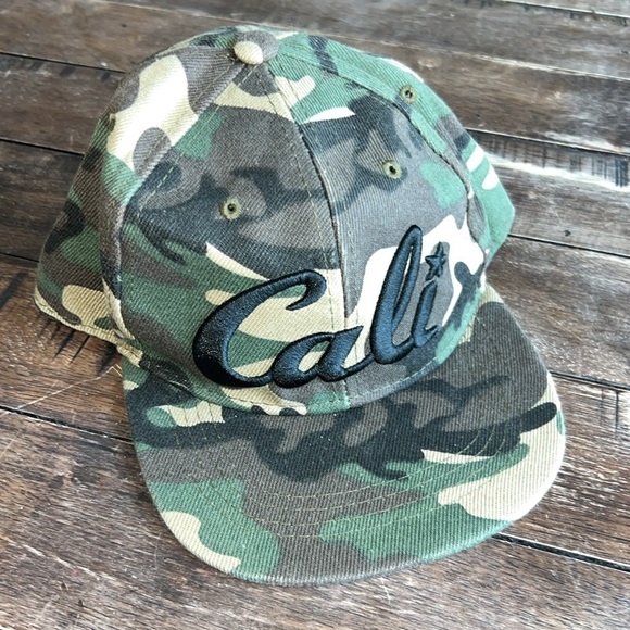 Adult California Republic Cali Camo Camouflage Snapback Flat Bill Cap - Picture 3 of 7